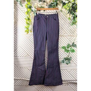 Urban Outfitters Women's Georgia Striped High Waisted Flare Pants Blue Red SZ 0